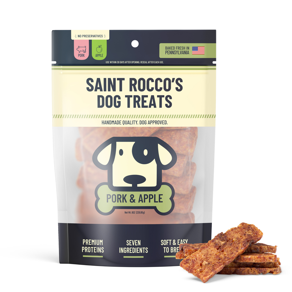 Saint Rocco's USA Pork & Apple Recipe Jerky Dog Treats