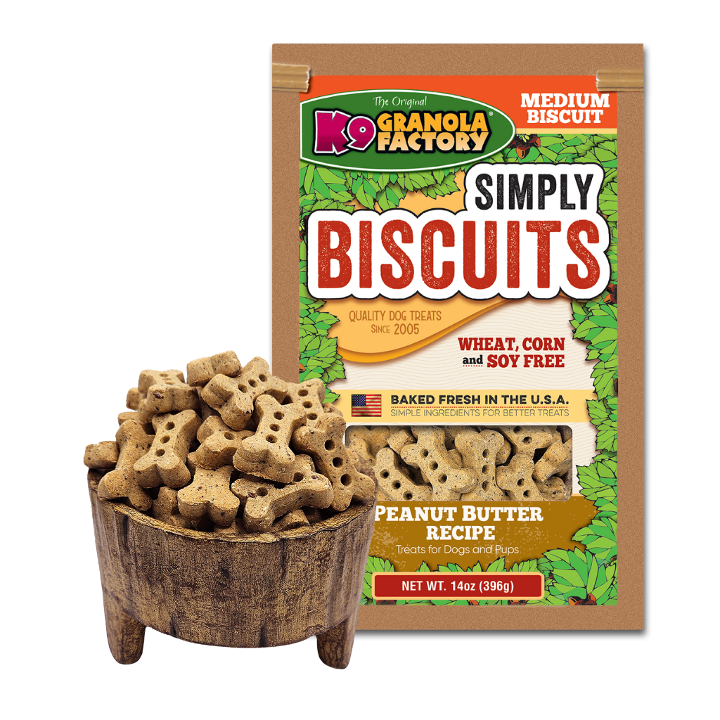 K9 Granola Factory Simply Biscuits Peanut Butter Dog Treats, Medium