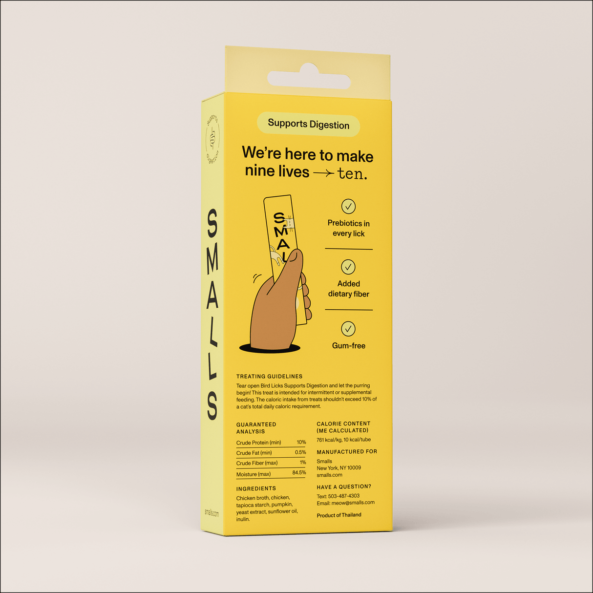 Smalls Bird Licks Digestion Support Lickable Cat Treats, 8pk