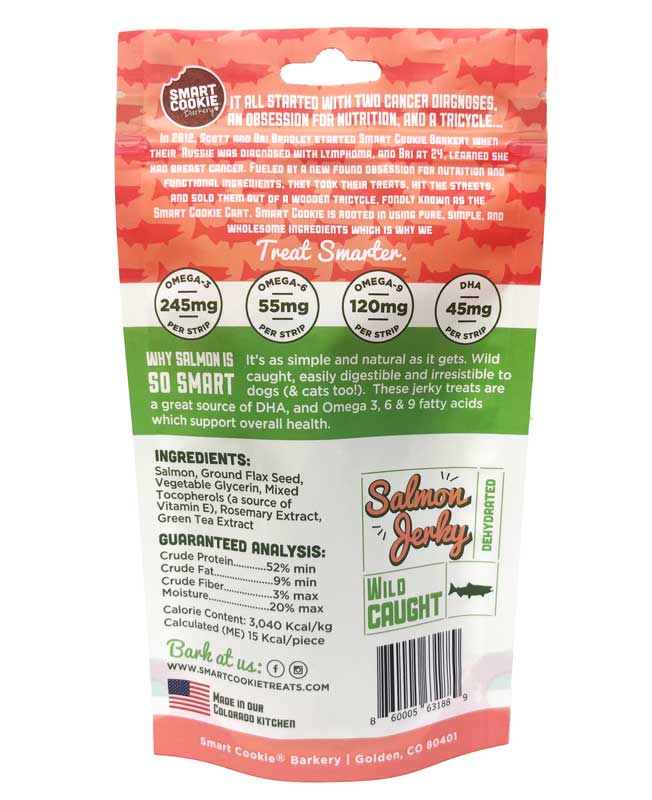 Smart Cookie Barkery Salmon Jerky Dog Treats, 3oz