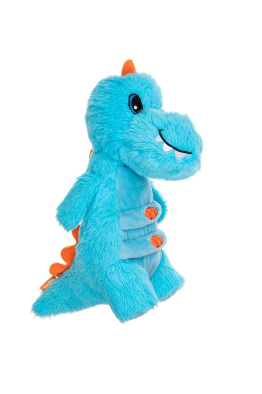 Growl Stomperz Plush Dog Toy, Blue Dino