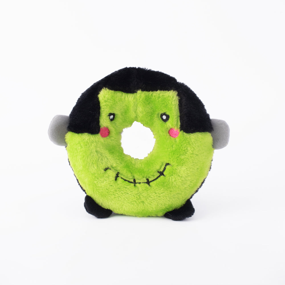 Zippy Paws Halloween 2026 Donut Buddies Plush Dog Toy, Frankenstein's Monster