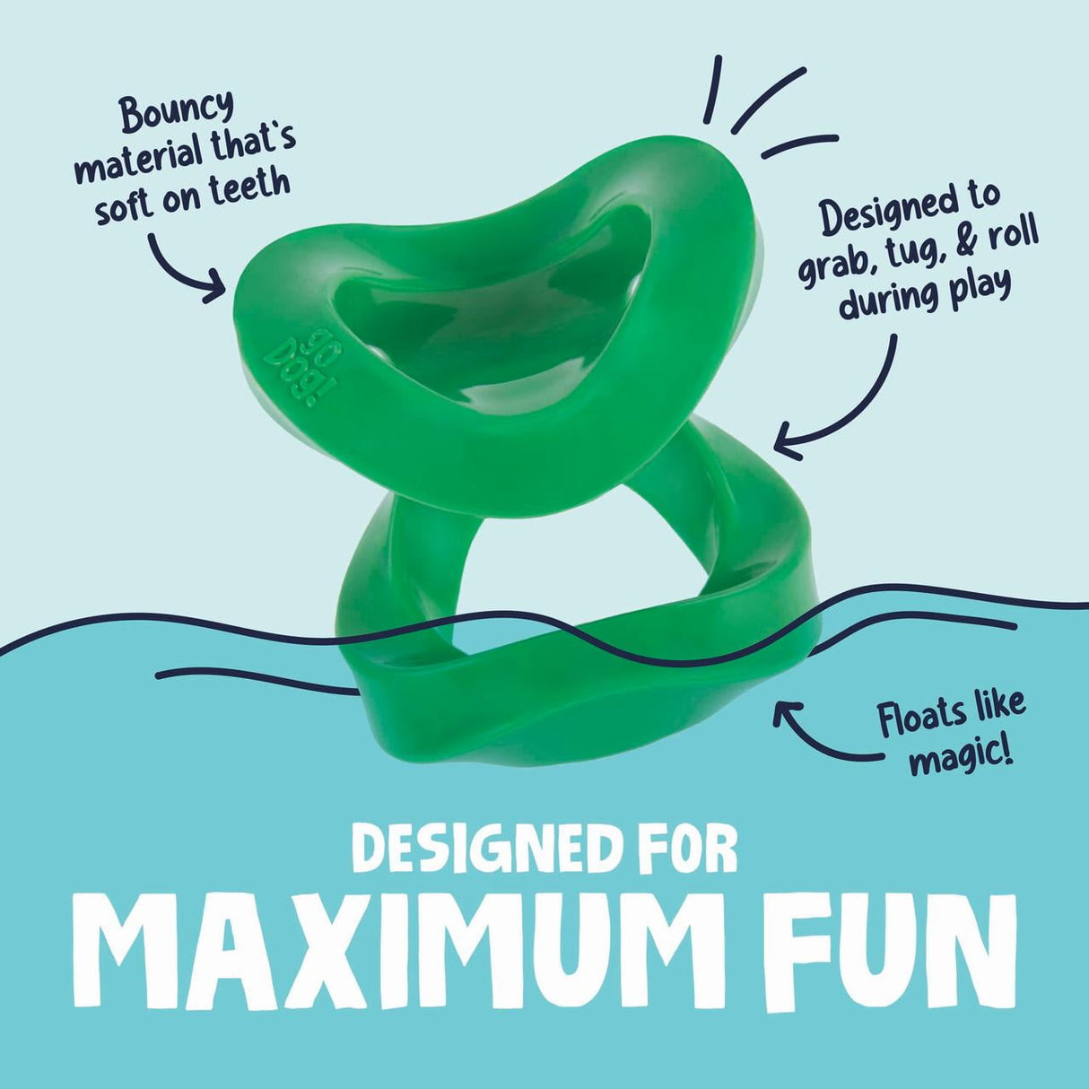 goDog Magic Motion Durable Interactive Dog Toy, Twisty Tosser