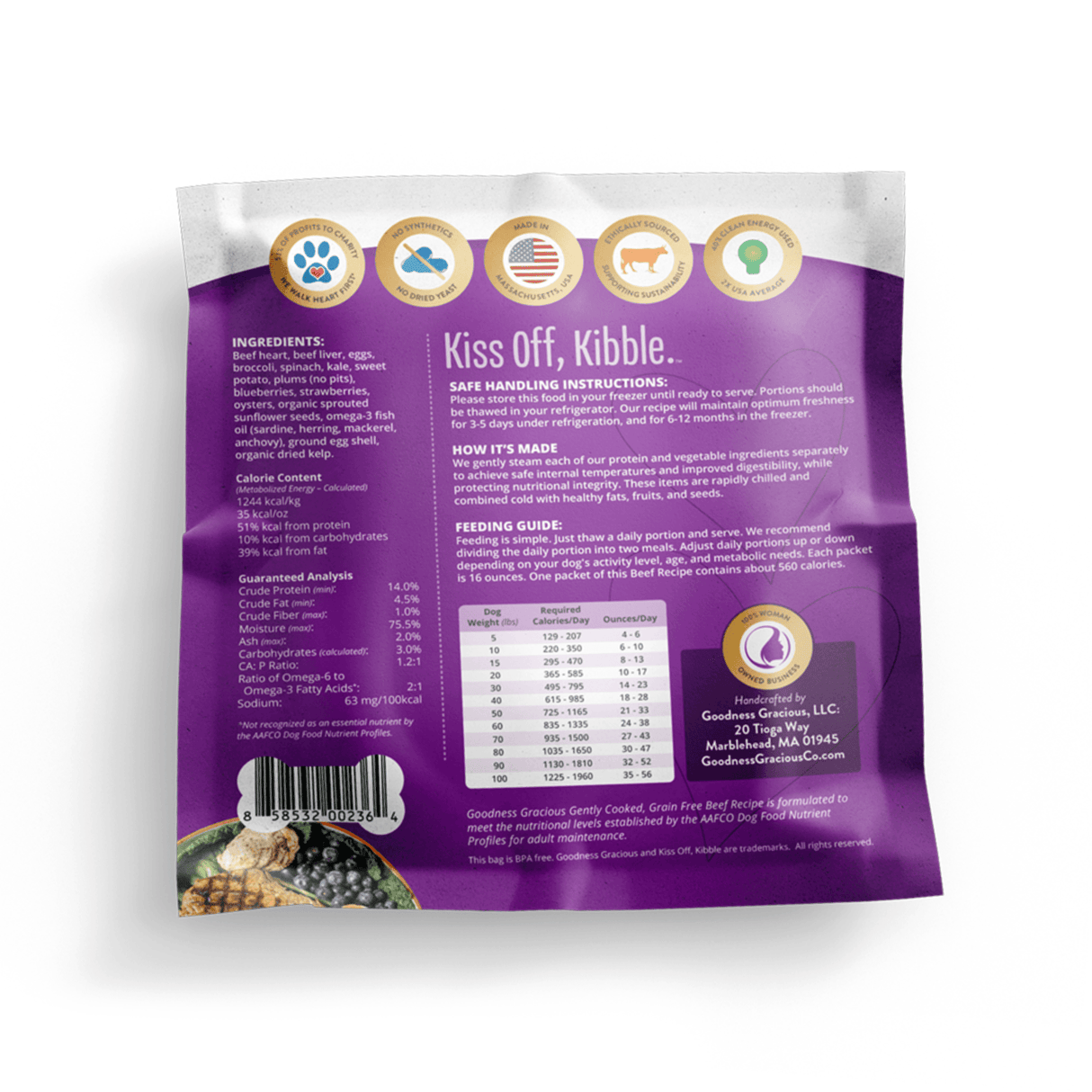 Goodness Gracious Human Grade Synthetic Free Gently Cooked Frozen Dog Food