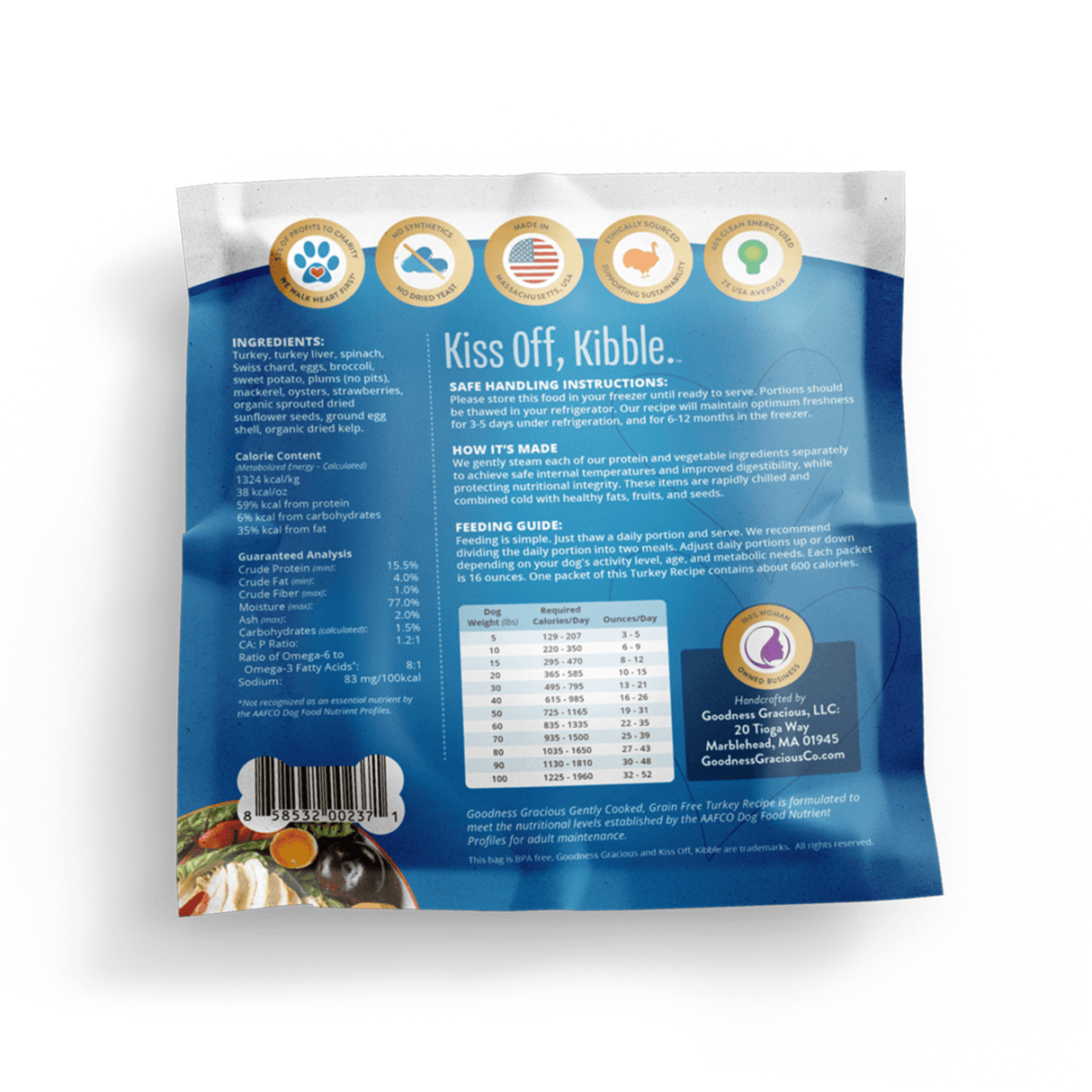 Goodness Gracious Human Grade Synthetic Free Gently Cooked Frozen Dog Food