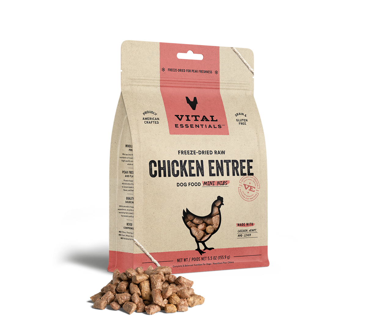 Vital Essentials Chicken Mini Nibs Freeze Dried Raw Dog Food
