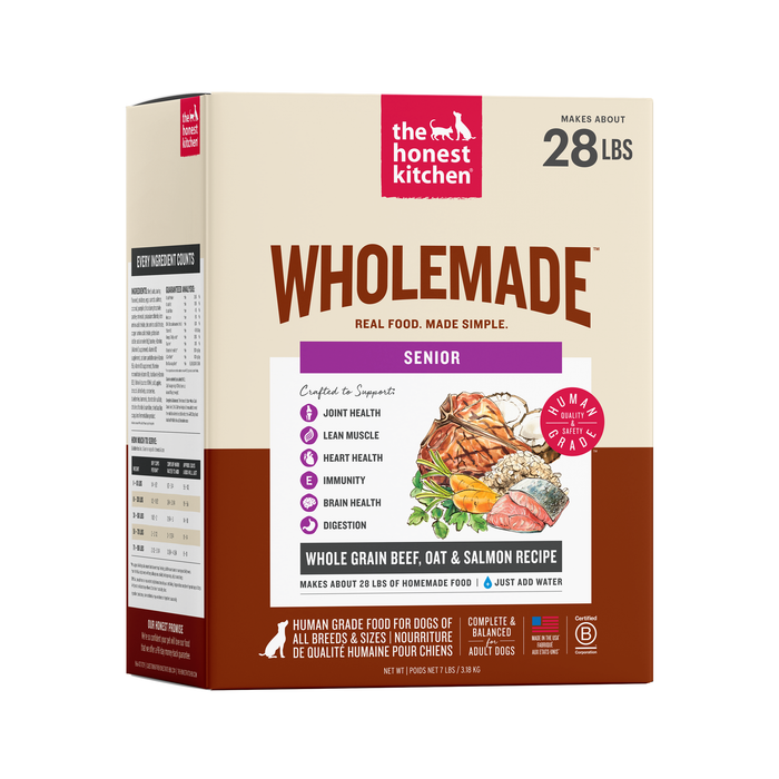 The Honest Kitchen Whole Grain Beef, Oat & Salmon Senior Recipe Dehydrated Dog Food