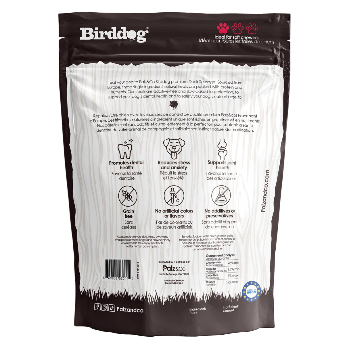 Palz&Co Birddog Duck Sausage Dog Treats