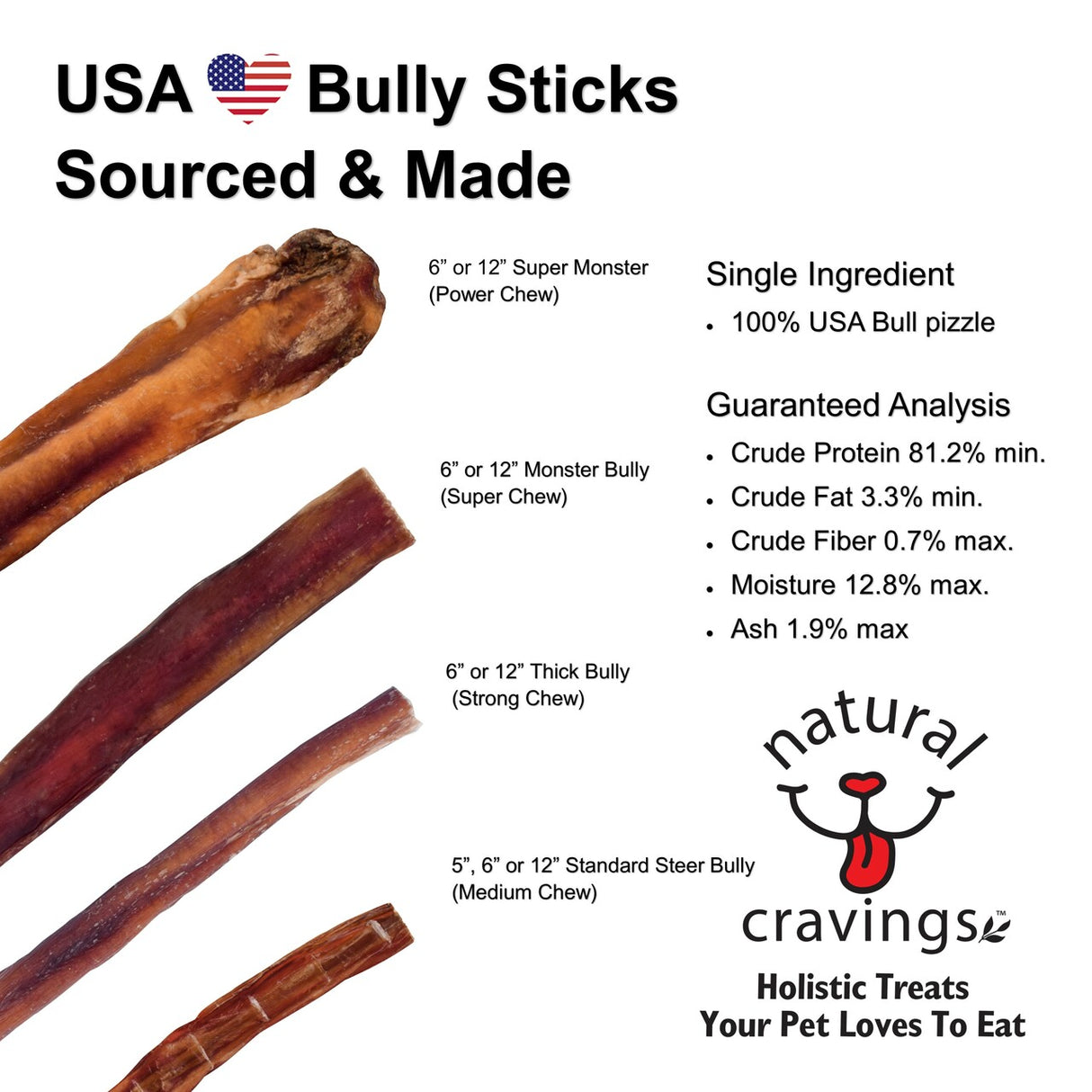 Natural Cravings USA Monster Bully Stick 12"