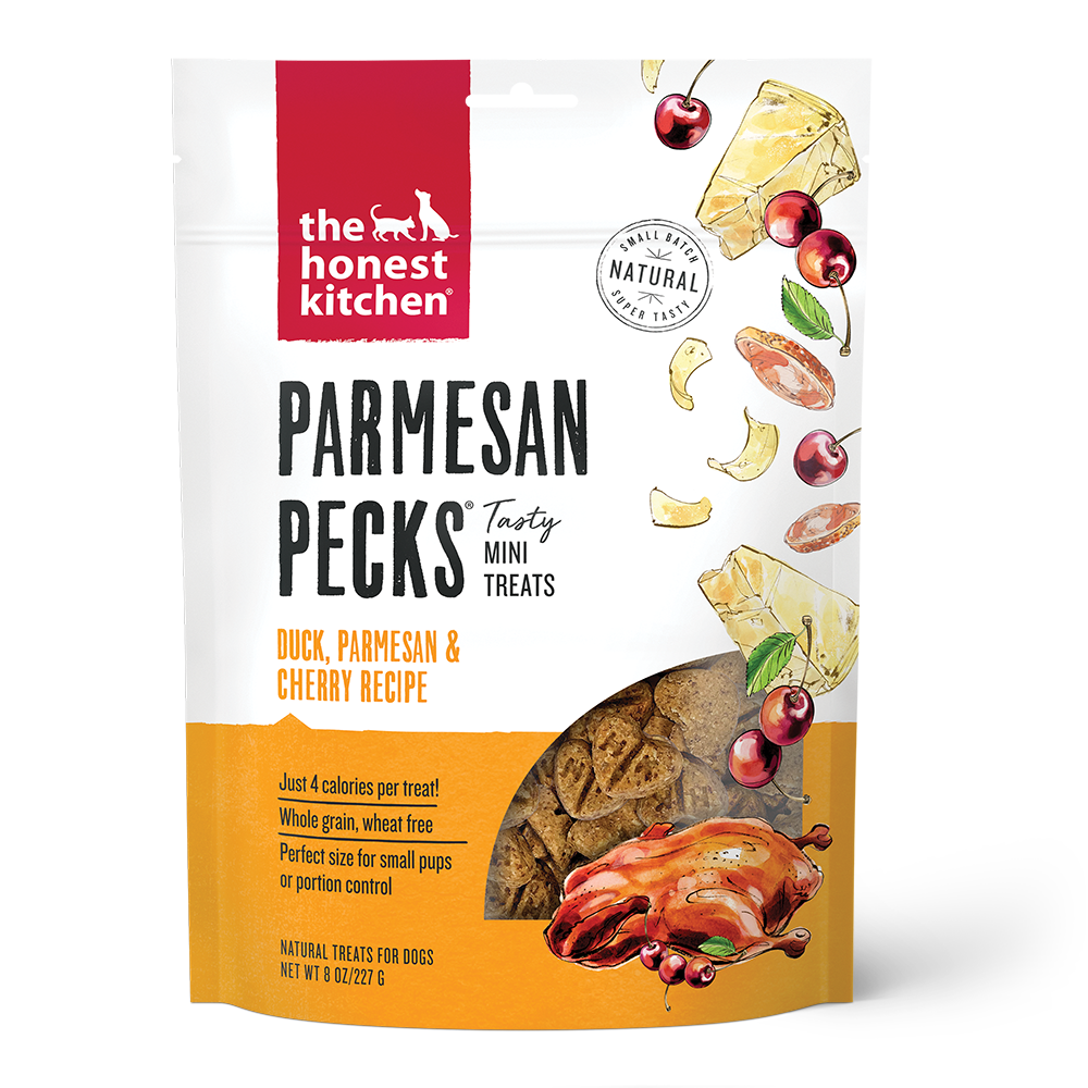 The Honest Kitchen Parmesan Pecks Duck & Cherry Recipe Dog Treat, 8oz