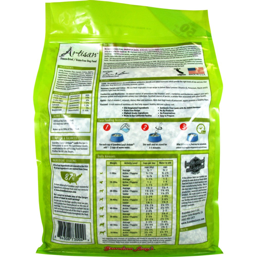 Grandma Lucy's Artisan Lamb Grain-Free Freeze-Dried Dog Food