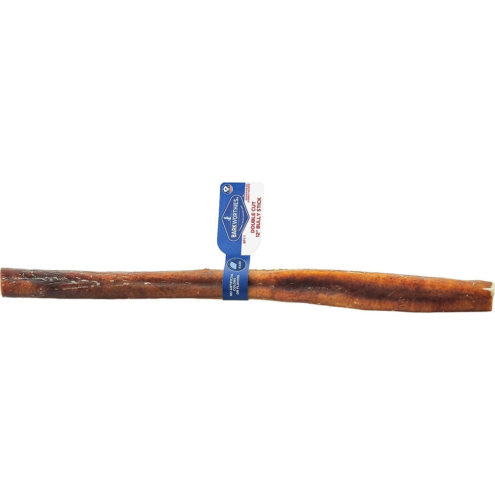 Barkworthies Odor Free American Double Cut Bully Stick, 12 inch
