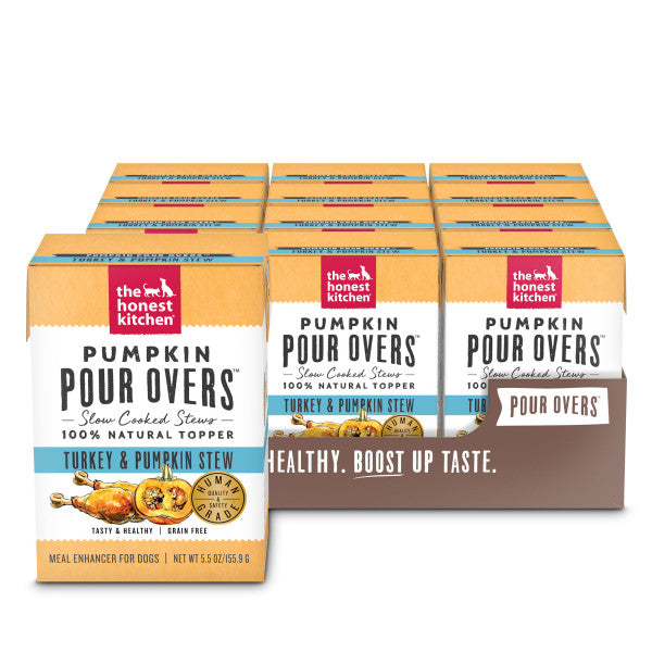 The Honest Kitchen Pumpkin Pour Overs Turkey & Pumpkin Stew Wet Food Topper For Dogs, 12/5.5oz
