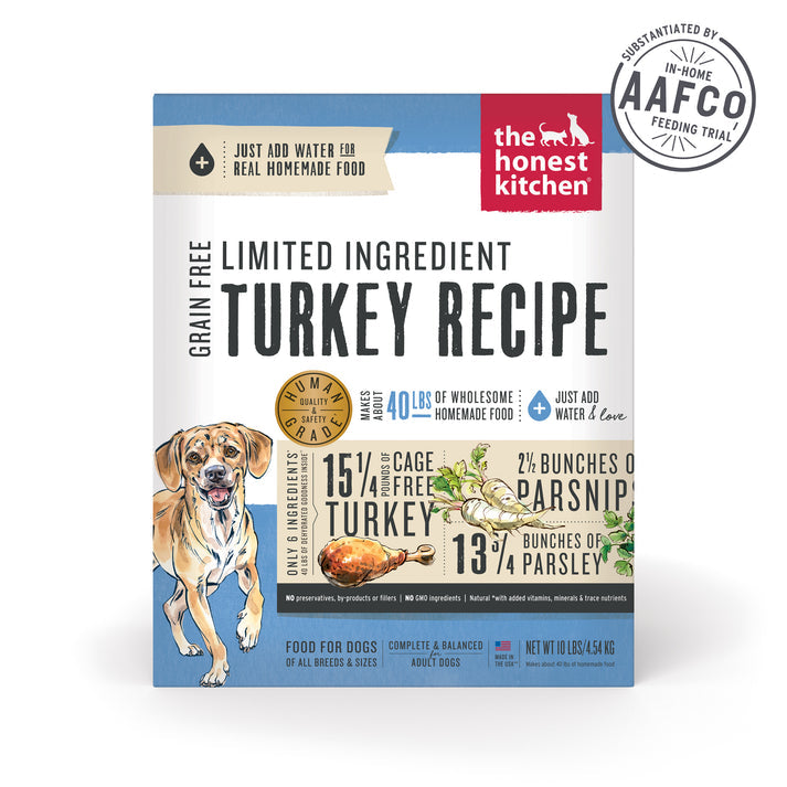 The Honest Kitchen Grain Free Limited Ingredient Turkey Recipe Dehydrated Dog Food, 4lb