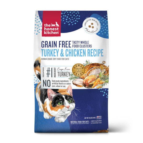 The Honest Kitchen Gourmet Whole Food Clusters Grain Free Turkey & Chicken Dry Cat Food