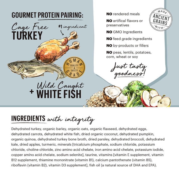 The Honest Kitchen Wholemade Whole Grain Turkey & Whitefish Recipe Dehydrated Dog Food
