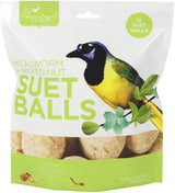 Pacific Bird Mealworm & Mixed Nut Suet Balls For Wild Birds, 6pk