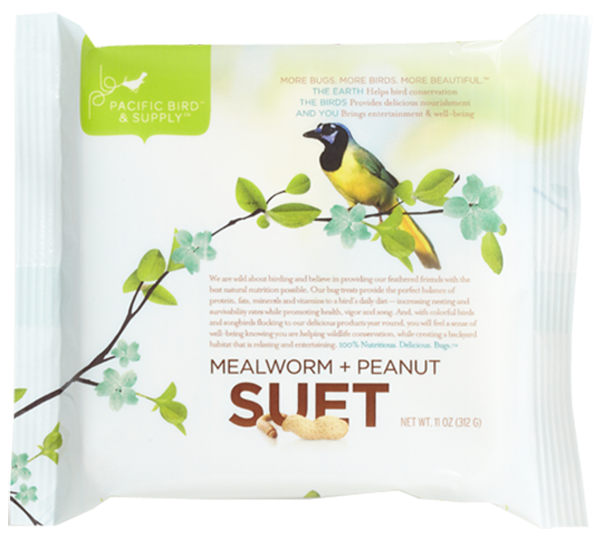 Pacific Bird Mealworm & Peanut Suet Cakes For Wild Birds, 12oz