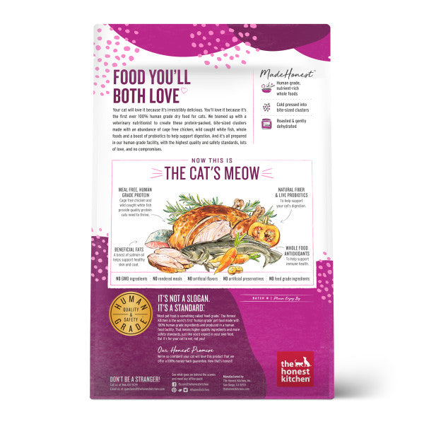 The Honest Kitchen Gourmet Whole Food Clusters Grain Free Chicken & Fish Dry Cat Food