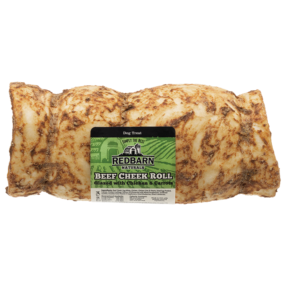 Redbarn Natural Chicken & Carrot Glazed Beef Cheek Roll Chew For Dogs, Small/Medium