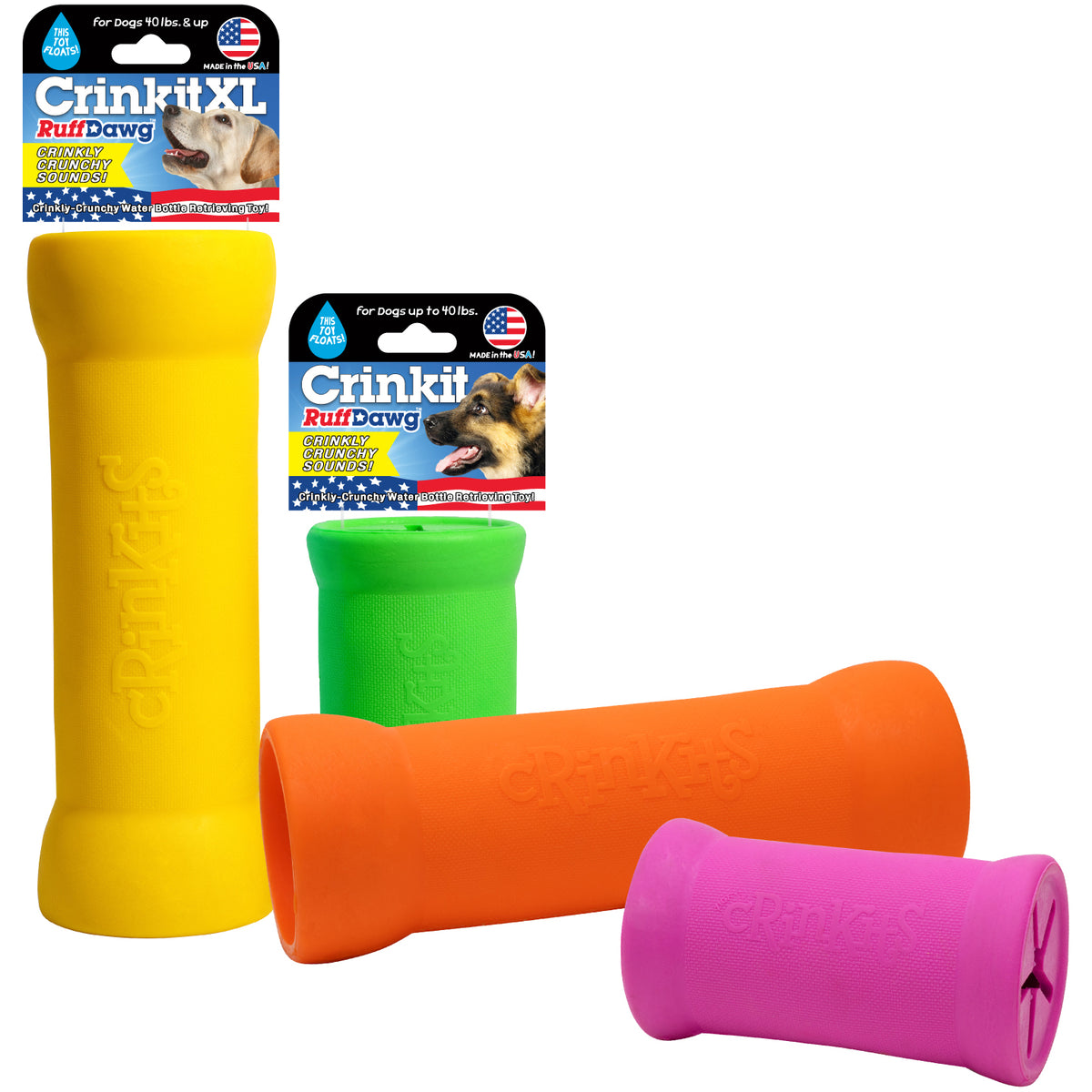 RuffDawg USA Crinkit Rubber Dog Toy