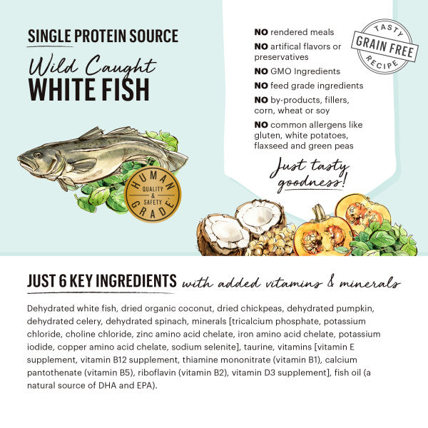 The Honest Kitchen Wholemade Grain Free Limited Ingredient Fish Recipe Dehydrated Dog Food